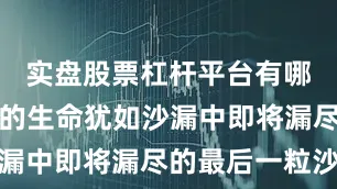 实盘股票杠杆平台有哪些王阳明的生命犹如沙漏中即将漏尽的最后一粒沙